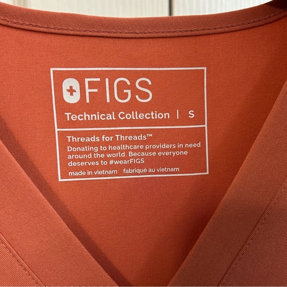 FIGS - Scrub SET- Terracotta - Catarina Top (Small) - Yola High Waisted (S/Tall) - Picture 5 of 10